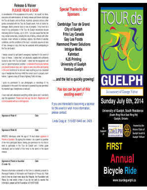 Tour de Guelph Release & Waiver
