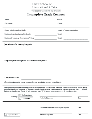 Incomplete Grade Contract