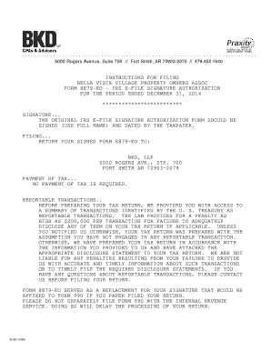 IRS Form 8879-EO Signature Authorization