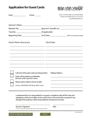 Guest Card Application