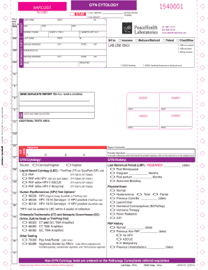 GYN Cytology Lab Order Form