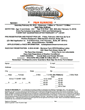 Entry Form - Buttes Piss Moan Runners