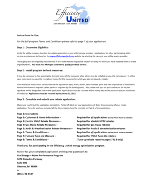 Michigan Energy Optimization Rebate Application