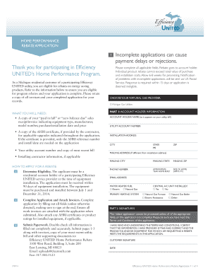 Michigan Home Performance Rebate Application