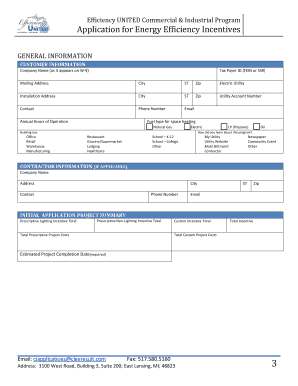 Efficiency UNITED Energy Efficiency Incentives Application