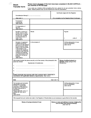 UK Stock Transfer Form