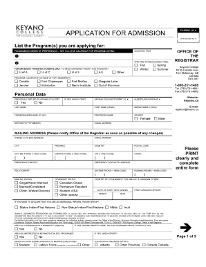 Keyano College Application Fee Receipt