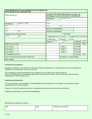 Norwegian Payroll and Tax Withholding Form