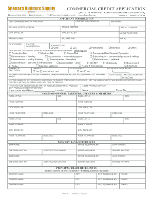 Commercial Credit Application