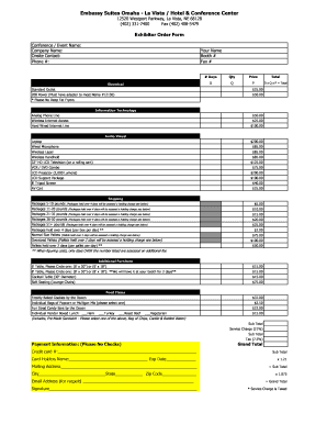 Exhibitor Order Form