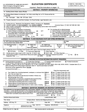 FEMA Elevation Certificate