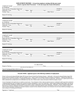 Employment Application Form