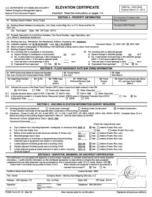 FEMA Elevation Certificate