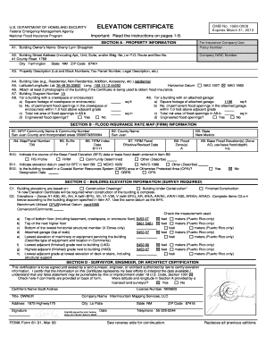 FEMA Elevation Certificate