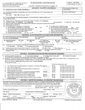 FEMA Elevation Certificate
