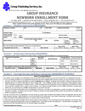 Group Insurance Newborn Enrollment Form