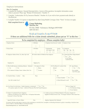 Employee Medical Benefits Form