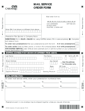 CVS Caremark Mail Service Order Form