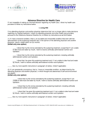 Oklahoma Advance Directive for Health Care