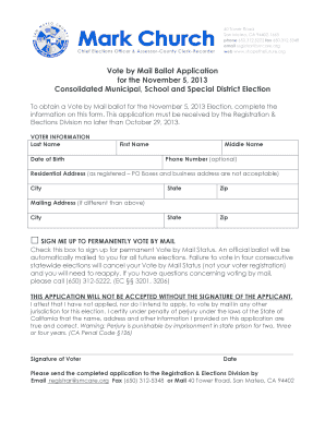 Vote by Mail Ballot Application