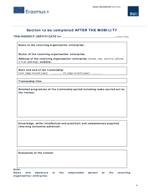 Traineeship Certificate
