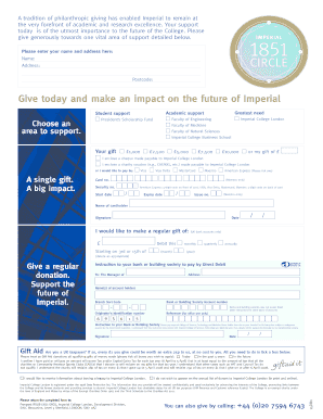 Imperial College Donation Form