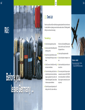 Germany Departure Checklist