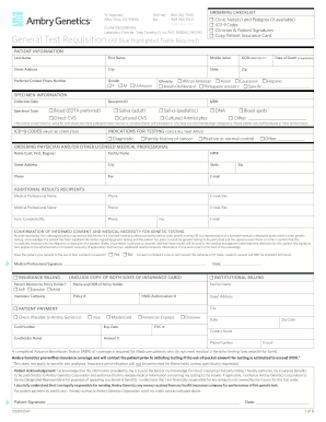 General Test Requisition Form