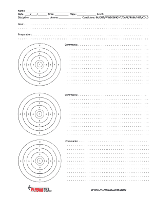 Shooting Log Template