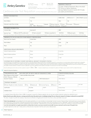 Cardiovascular Genetic Test Requisition