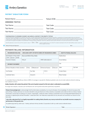 Patient Consent Form for Genetic Testing