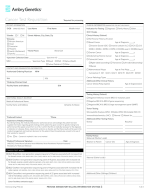 Cancer Test Requisition Form