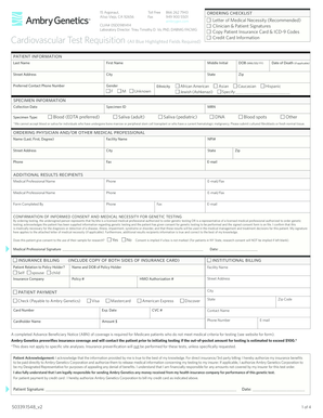 Cardiovascular Genetic Test Requisition