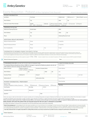 Exome Requisition and Consent Form