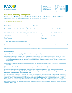 Power of Attorney for Mutual Funds