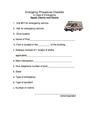Emergency Procedures Checklist