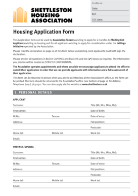 Housing Application Form