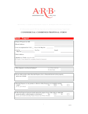 Commercial Combined Insurance Proposal Form