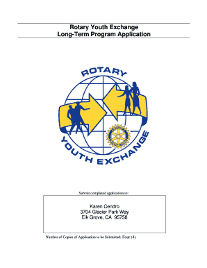 Rotary Youth Exchange Long-Term Program Application