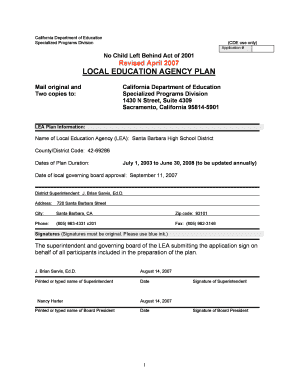 California Local Education Agency Plan
