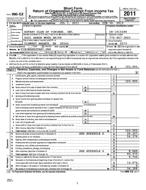 Form 990-EZ Tax Exemption Application