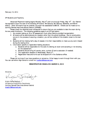 AP Exam Registration Form