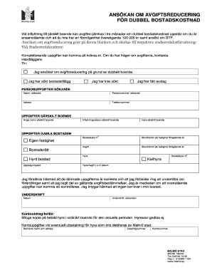 Application for Fee Reduction for Double Housing Cost