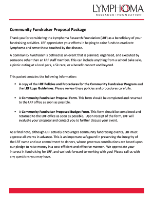 Community Fundraiser Proposal Package