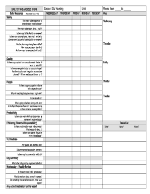 Daily Standardized Work for Nursing