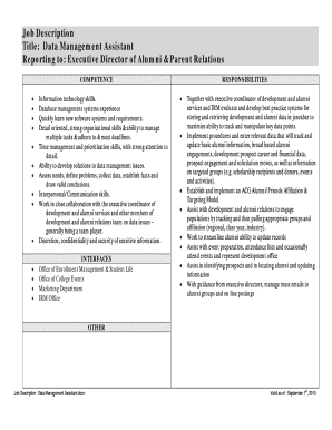 Job Description Data Management Assistantdoc