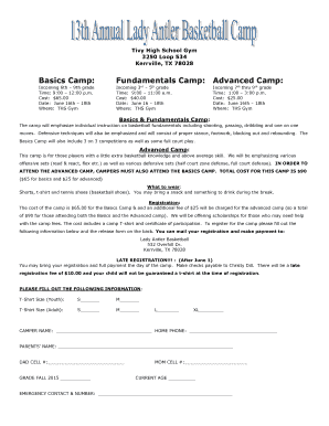 Basics Camp Fundamentals Camp Advanced Camp - tivy kerrvilleisd