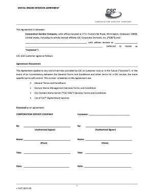 Digital Brand Services Agreement