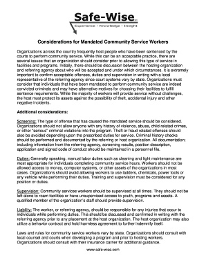 Mandated Community Service Application Release