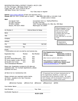 Counselling letter to employee - REGISTRATION FORM DISTRICT COUNCIL #81331236 ULI San Francisco: 188 Spear Street Tour Friday, May 18th, 2012 / 8:009:30 pm 188 Spear Street, San Francisco Four Easy ways to register Online: http://www - netforum uli